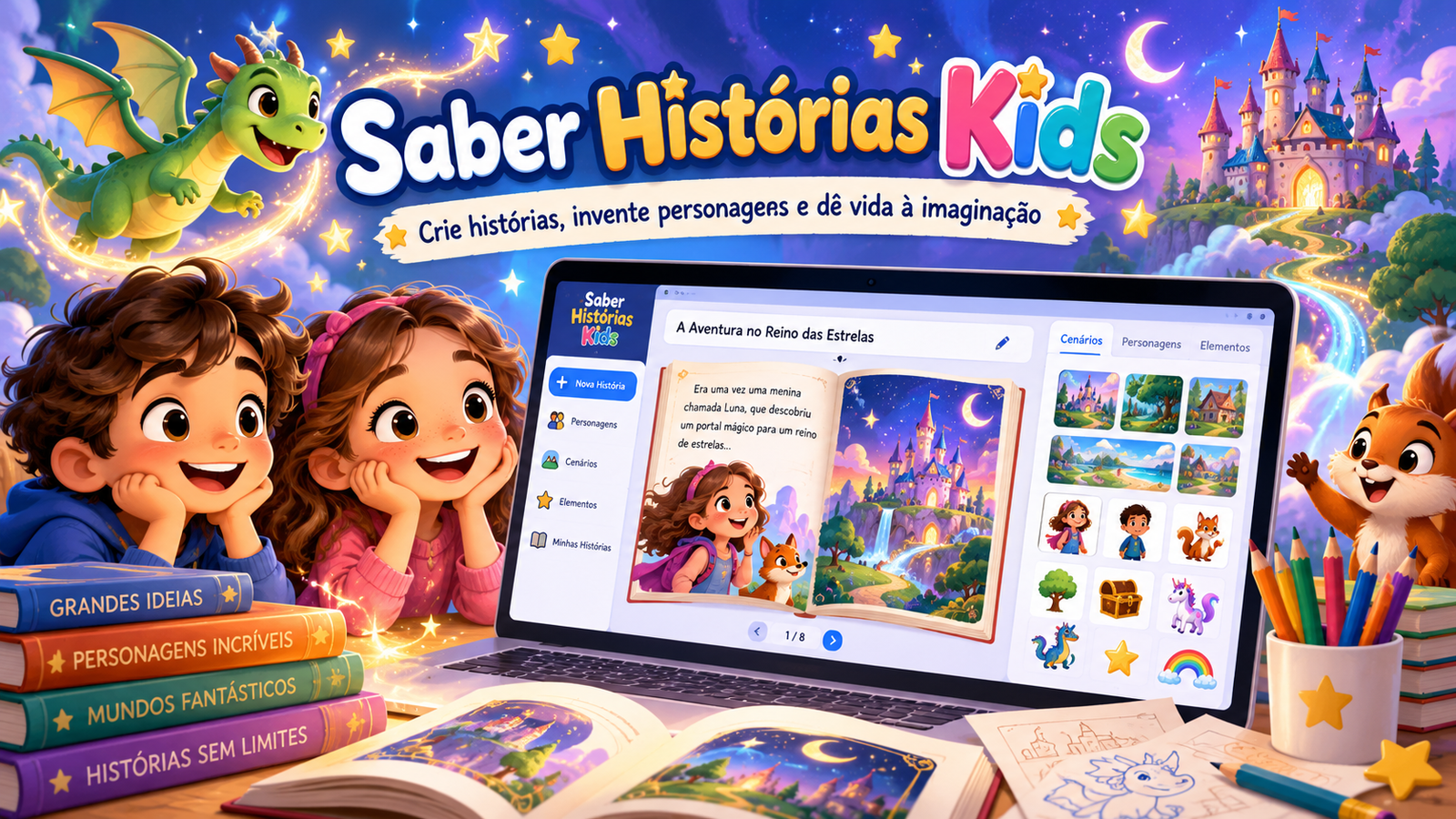 Saber Histórias Kids: um aplicativo para transformar a imaginação em livros incríveis!