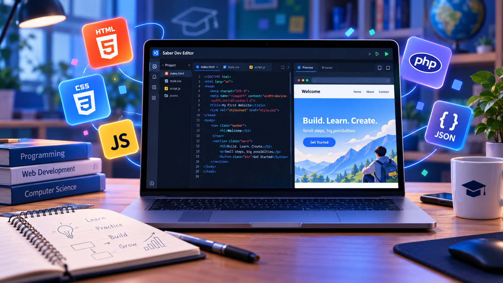 Saber Dev Editor: um editor de código pensado para estudantes e iniciantes